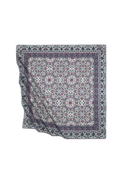 Mor Mint Türk Motifli Çini Desen İpeksi Eşarp