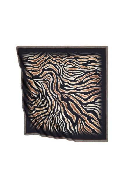 Taba Zebra Desen İpeksi Eşarp