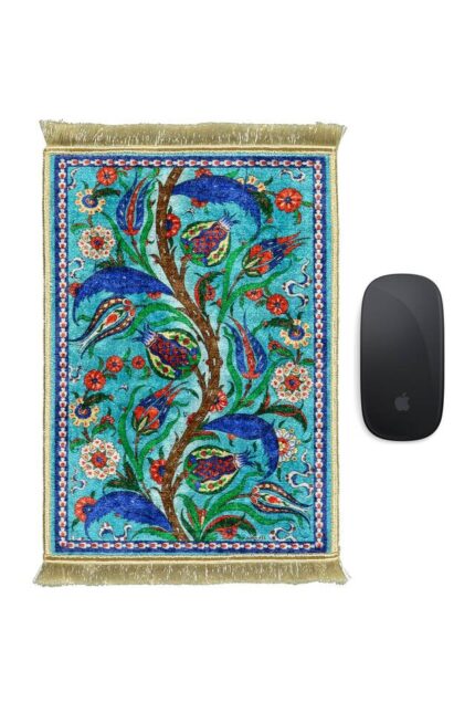 Su Yeşil Dekoratif Küçük Halı Mousepad