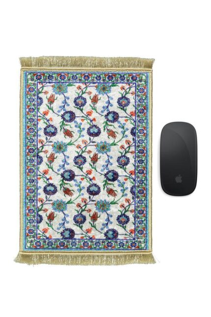 Beyaz Dekoratif Küçük Halı Mousepad