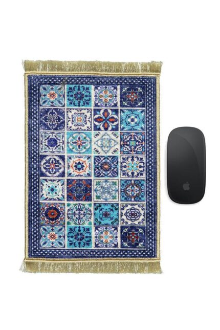Lacivert Dekoratif Küçük Halı Mousepad