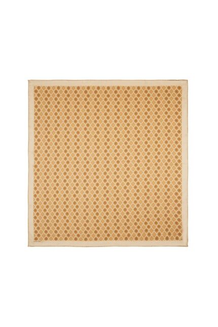 Koyu Gold Monogram İpek Eşarp