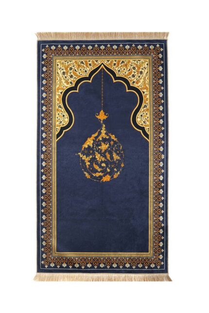 Lacivert Kadife Halı Seccade