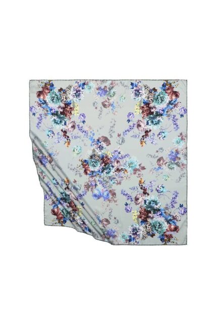 Mint Begonya Desen İpeksi Eşarp