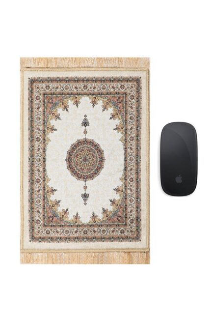 Beyaz Dekoratif Küçük Halı Mousepad