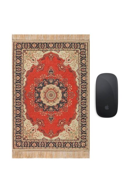 Kırmızı Dekoratif Küçük Halı Mousepad