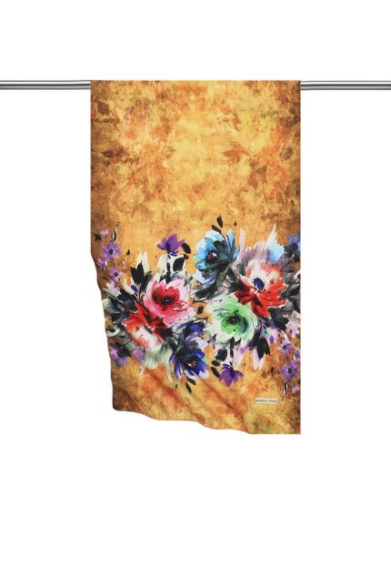 Gold Flower İpeksi Fular