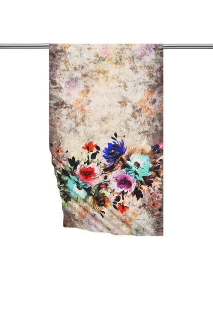 Kahverengi Flower İpeksi Fular