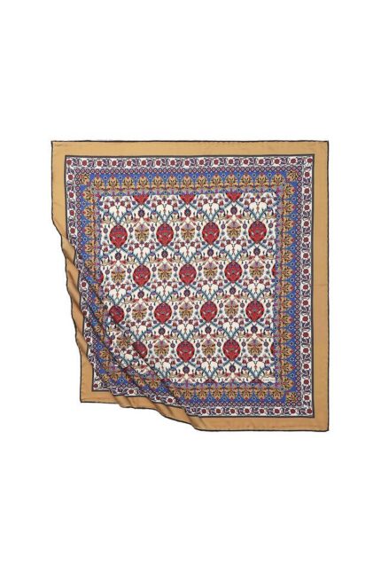 Hardal Çini Lale Desen İpeksi Eşarp
