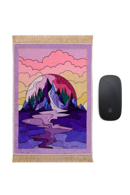 Pembe Bulutlar Dekoratif Küçük Halı Mousepad