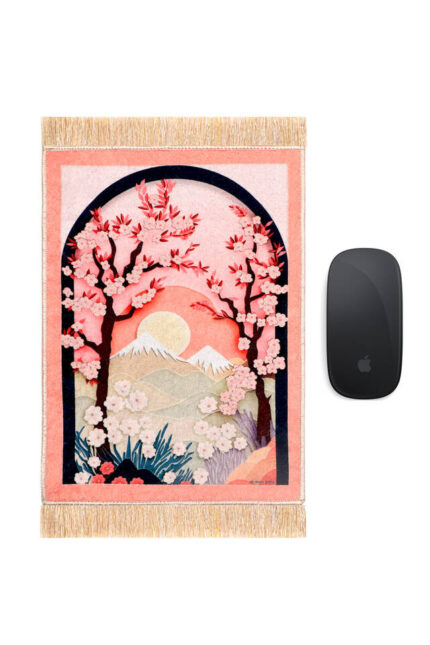 Somon Kiraz Çiçeği Dekoratif Küçük Halı Mousepad