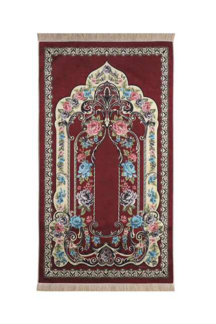 Bordo Kadife Halı Seccade