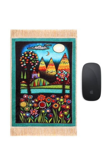 Su Yeşil Ay Işığı Dekoratif Küçük Halı Mousepad