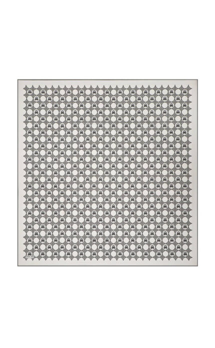 Gri Zincir Monogram Twill İpek Eşarp