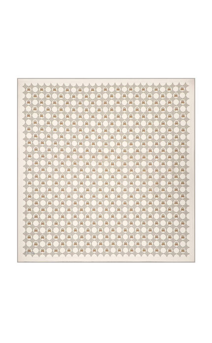 Taş Zincir Monogram Twill İpek Eşarp