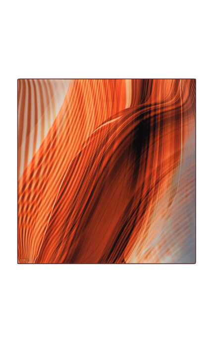Turuncu Gökkuşağı Desen Sura İpek Eşarp