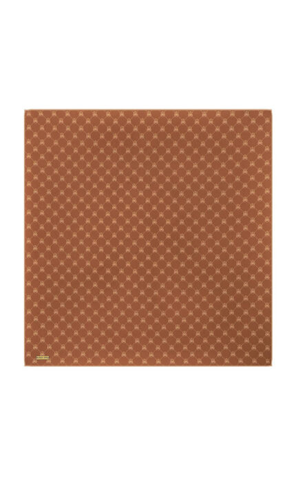 Taba Kelebek Monogram Twill İpek Eşarp