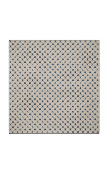 Gri Kelebek Monogram Twill İpek Eşarp