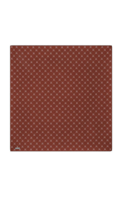 Bordo Kelebek Monogram Twill İpek Eşarp