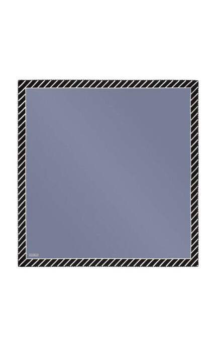 İndigo Çizgi Desen Twill İpek Eşarp