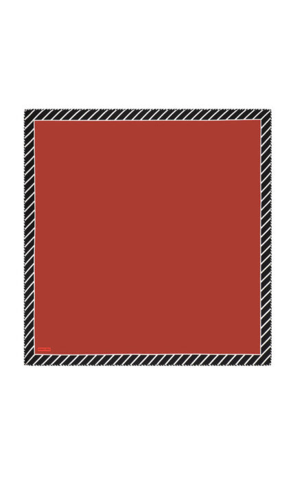 Bordo Çizgi Desen Twill İpek Eşarp