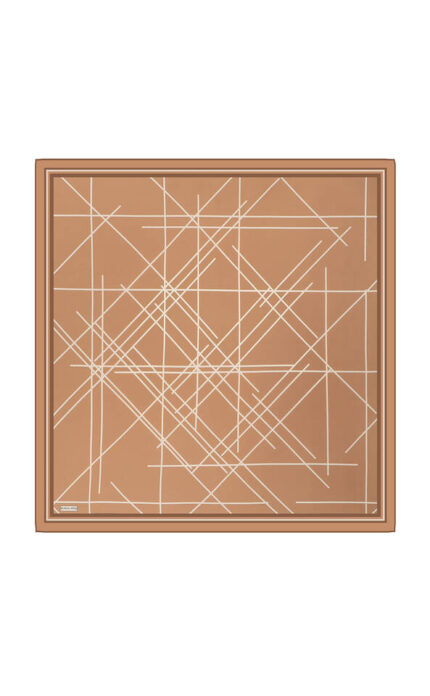Bronz Yankı Desen Twill İpek Eşarp