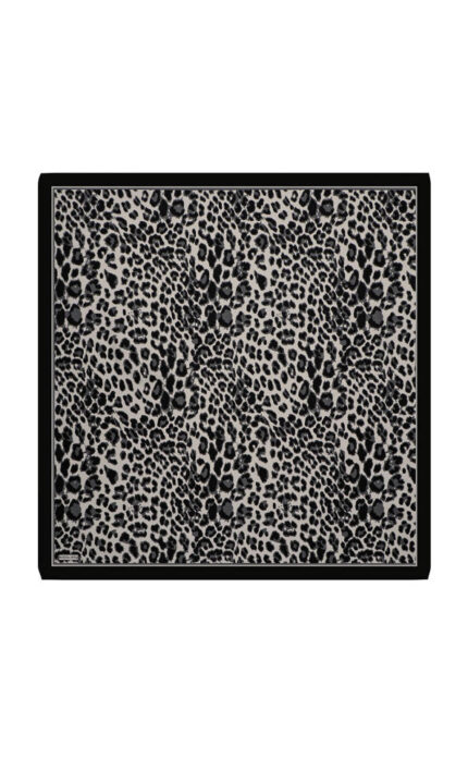 Füme Leopar Desen Twill İpek Eşarp