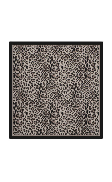 Vizon Leopar Desen Twill İpek Eşarp