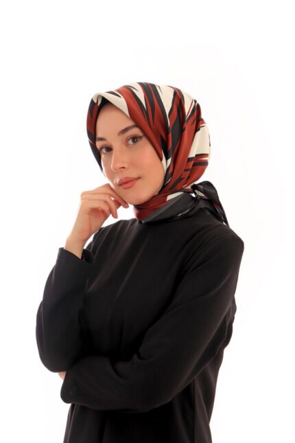 Bordo Nilsu Desen Twill İpek Eşarp