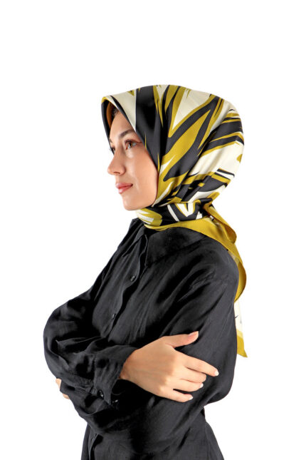 Asit Yeşil Nilsu Desen Twill İpek Eşarp