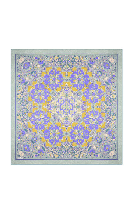 Mint Sedef Desen Twill İpek Eşarp