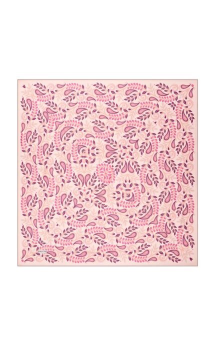 Pembe Başak Desen Twill İpek Eşarp