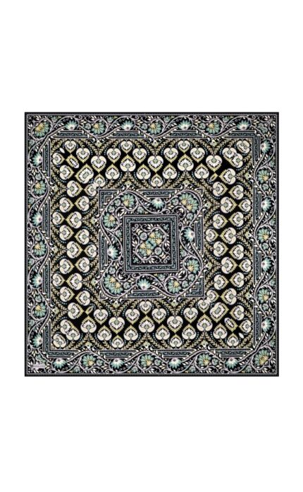 Mint Taç Desen Twill İpek Eşarp